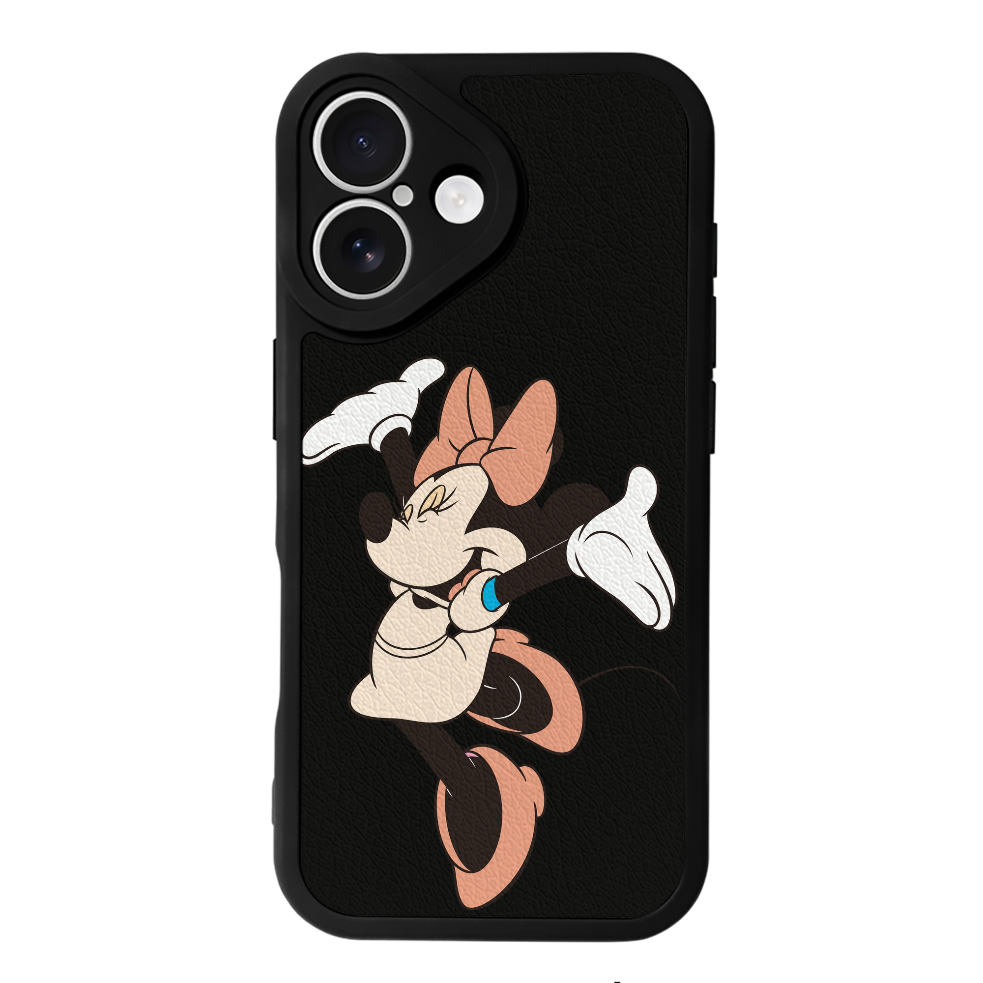 （画像用） ミッキーマウス Mickey Mouse 【iPhone 16シリーズ対応】シリコンスマホケース（レザー調） 材質：シリコン